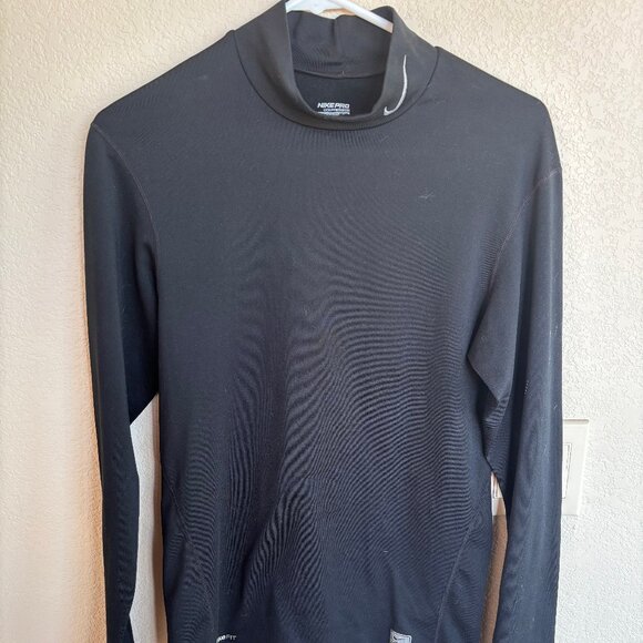 Nike Pro black compression mock turtleneck - Picture 1 of 4